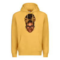 Mustard afro woman messy bun Premium Hoodie - texasbilliewilder