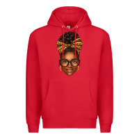 Red afro woman messy bun Premium Hoodie - texasbilliewilder