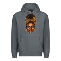 Rock afro woman messy bun Premium Hoodie - texasbilliewilder