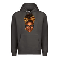 Smoke afro woman messy bun Premium Hoodie - texasbilliewilder