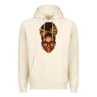 Tofu afro woman messy bun Premium Hoodie - texasbilliewilder