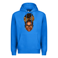 True Royal afro woman messy bun Premium Hoodie - texasbilliewilder