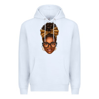 White afro woman messy bun Premium Hoodie - texasbilliewilder