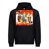 Black cartoon characters coffee cups Urban Hoodie - Zillion Design Studio