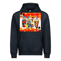 Navy cartoon characters coffee cups Urban Hoodie - Zillion Design Studio