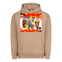 Pigment Burro cartoon characters coffee cups Urban Hoodie - Zillion Design Studio