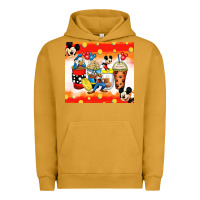 Pigment Peanut Butter cartoon characters coffee cups Urban Hoodie - Zillion Design Studio