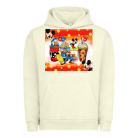 Pigment Pistachio cartoon characters coffee cups Urban Hoodie - Zillion Design Studio