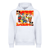White cartoon characters coffee cups Urban Hoodie - Zillion Design Studio