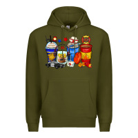 Army Green dispatcher coffee cups Premium Hoodie - Zillion Design Studio