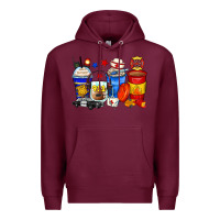Burgundy dispatcher coffee cups Premium Hoodie - Zillion Design Studio