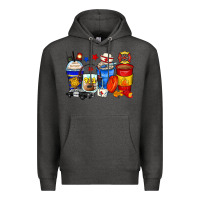 Charcoal Heather dispatcher coffee cups Premium Hoodie - Zillion Design Studio