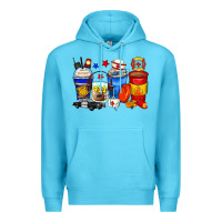 Ocean Blue dispatcher coffee cups Premium Hoodie - Zillion Design Studio