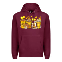 Burgundy childhood cancer coffee cups Premium Hoodie - Zillion Design Studio