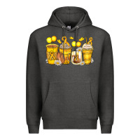 Charcoal Heather childhood cancer coffee cups Premium Hoodie - Zillion Design Studio