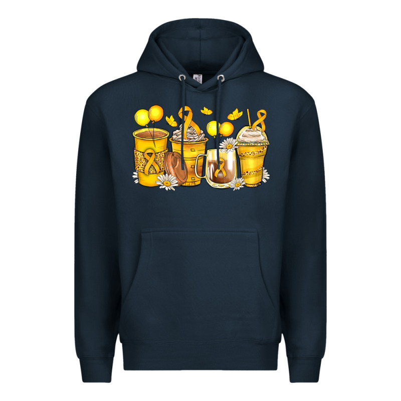Childhood Cancer Coffee Cups Premium Hoodie by Zillion Design Studio | Teevron