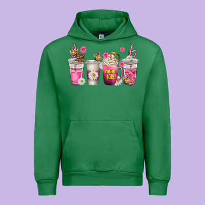 Mom Fuel Coffee Cups Urban Hoodie Designed By Texasbilliewilder