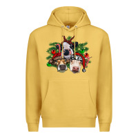 Antique Gold christmas cows with tree Premium Hoodie - RanaPortraitStore