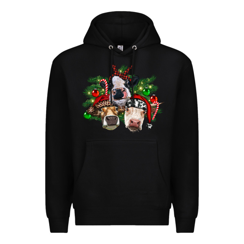 Christmas Cows With Tree Premium Hoodie by RanaPortraitStore | Teevron