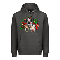 Charcoal Heather christmas cows with tree Premium Hoodie - RanaPortraitStore
