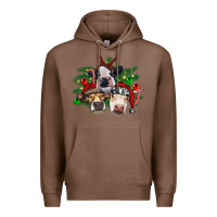 Chestnut christmas cows with tree Premium Hoodie - RanaPortraitStore