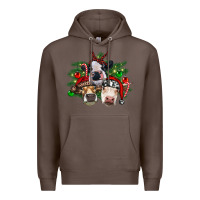 Coffee christmas cows with tree Premium Hoodie - RanaPortraitStore