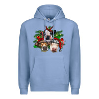 Colony Blue christmas cows with tree Premium Hoodie - RanaPortraitStore