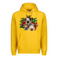 Lemon christmas cows with tree Premium Hoodie - RanaPortraitStore
