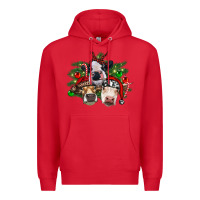 Red christmas cows with tree Premium Hoodie - RanaPortraitStore