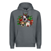 Rock christmas cows with tree Premium Hoodie - RanaPortraitStore