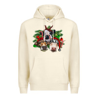 Sandshell christmas cows with tree Premium Hoodie - RanaPortraitStore