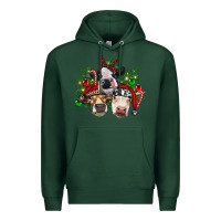 Sports Green christmas cows with tree Premium Hoodie - RanaPortraitStore
