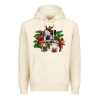 Tofu christmas cows with tree Premium Hoodie - RanaPortraitStore