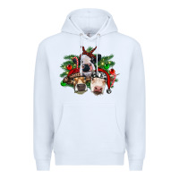 White christmas cows with tree Premium Hoodie - RanaPortraitStore