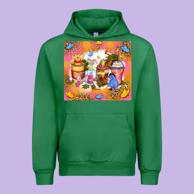 Cartoon Characters Coffee Cups Urban Hoodie Designed By Zillion Design Studio