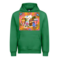 Emerald cartoon characters coffee cups Urban Hoodie - Zillion Design Studio