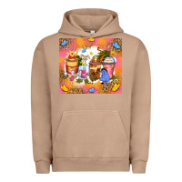 Pigment Burro cartoon characters coffee cups Urban Hoodie - Zillion Design Studio