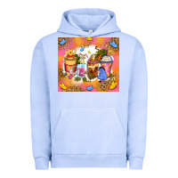 Pigment Grape Ice cartoon characters coffee cups Urban Hoodie - Zillion Design Studio