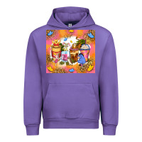 Tulip cartoon characters coffee cups Urban Hoodie - Zillion Design Studio