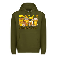 Army Green childhood cancer coffee cups Premium Hoodie - Zillion Design Studio