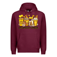 Burgundy childhood cancer coffee cups Premium Hoodie - Zillion Design Studio