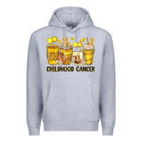 Heather Grey childhood cancer coffee cups Premium Hoodie - Zillion Design Studio