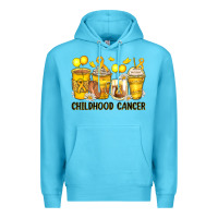Ocean Blue childhood cancer coffee cups Premium Hoodie - Zillion Design Studio