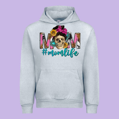 Mom Life With Skull Urban Hoodie Designed By Texasbilliewilder