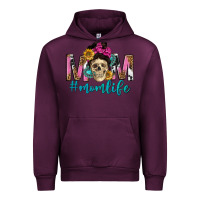Mauve Wine mom life with skull Urban Hoodie - texasbilliewilder