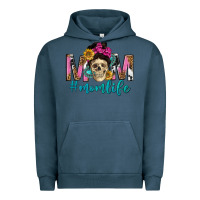 Pigment Midnight Navy mom life with skull Urban Hoodie - texasbilliewilder