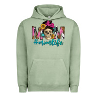 Pigment Oil Green mom life with skull Urban Hoodie - texasbilliewilder
