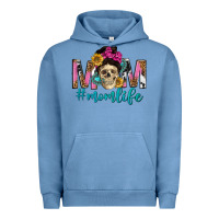 Pigment Pebble Blue mom life with skull Urban Hoodie - texasbilliewilder