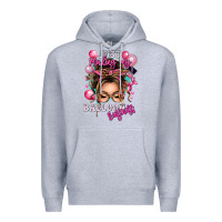 Heather Grey just minding my balloon business messy bun Premium Hoodie - texasbilliewilder