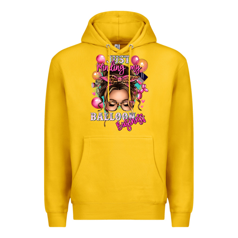 Just Minding My Balloon Business Messy Bun Premium Hoodie by texasbilliewilder | Teevron